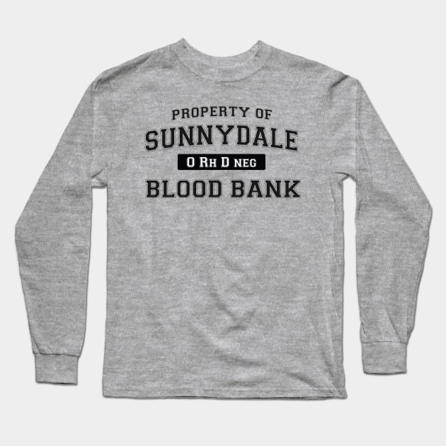 Property of Sunnydale Blood Bank Black Long Sleeve T-Shirt by pasnthroo